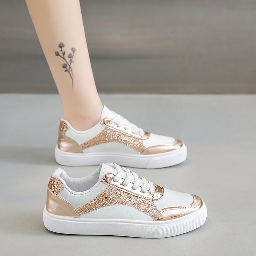 Latest Glitter Fashion Flat Sneakers for Women