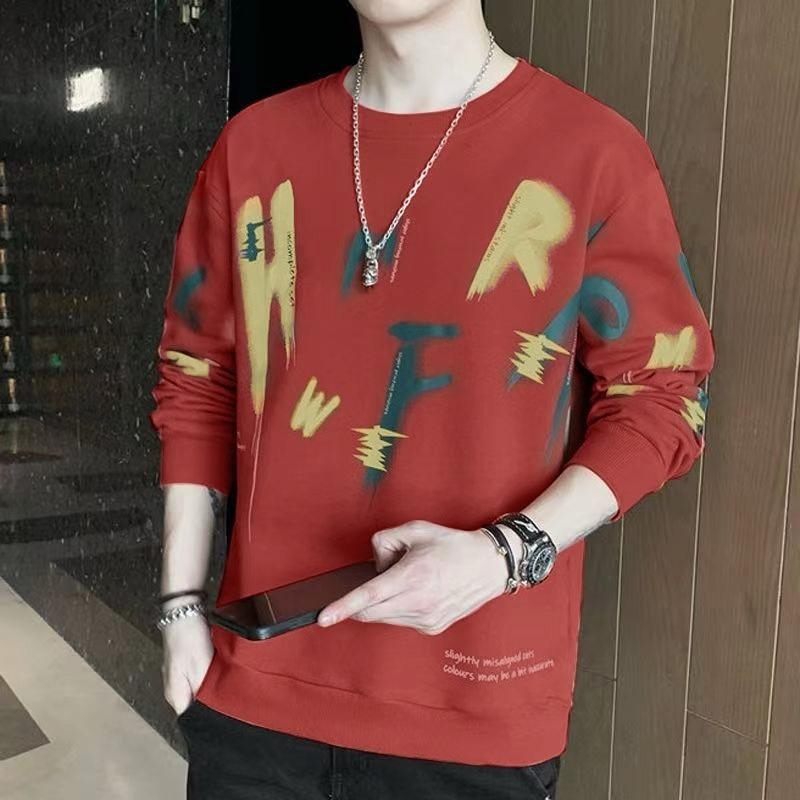 Printed Fashion Long Sleeve Round Neck Pullover for Men