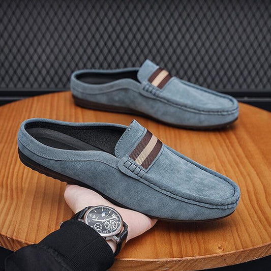 Suede Backless Solid Slipper Fashion Loafers Shoes for Men
