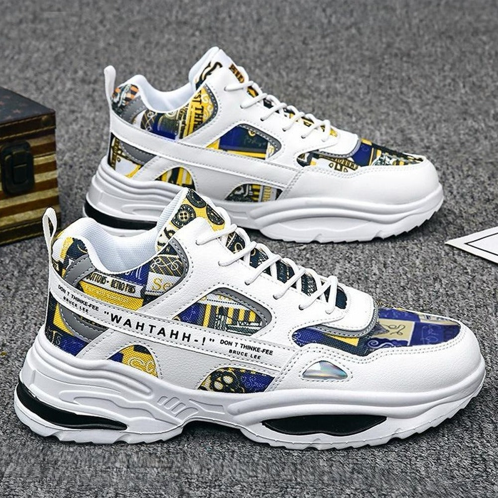 Graphics Pattern High Top Rubber Sole Sneaker Shoes for Men