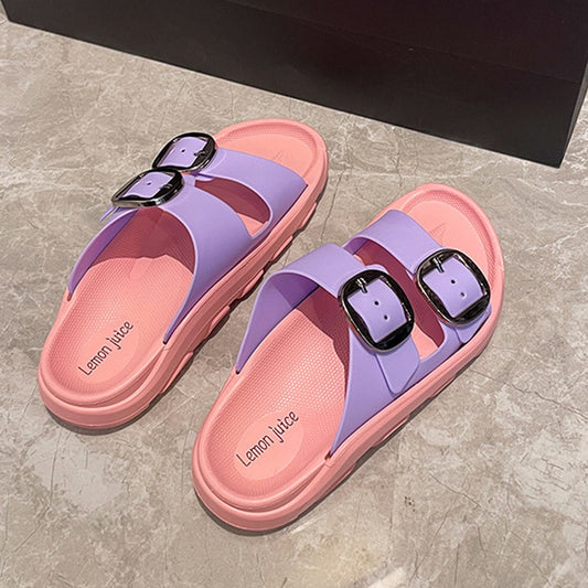 Summer Fit Fashion Casual Flat Buckled Sandals for Women
