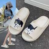 Cat Printed Fashion Solid Flat Sandals for Women