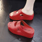 Chunky Slip-On Casual PVC Solid Sandals for Women