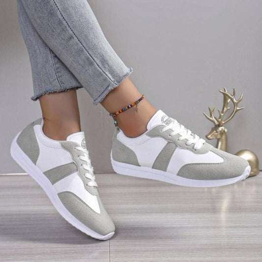 Latest Fashion Dual Color Flat Casual Sneakers for Women