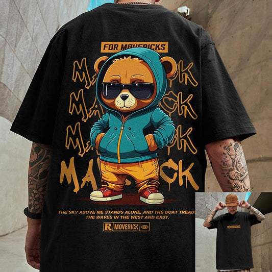 Round Neck Graphics Printed Oversized Fashion T-shirt for Men