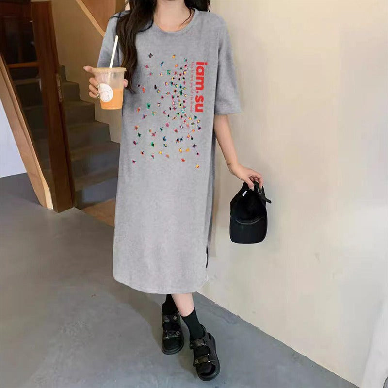 Designer Pattern Korean Style Home Wear Dress for Women