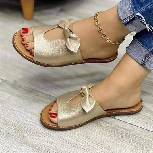 Tie Decor Summer Beach Slipper Sandals for Women