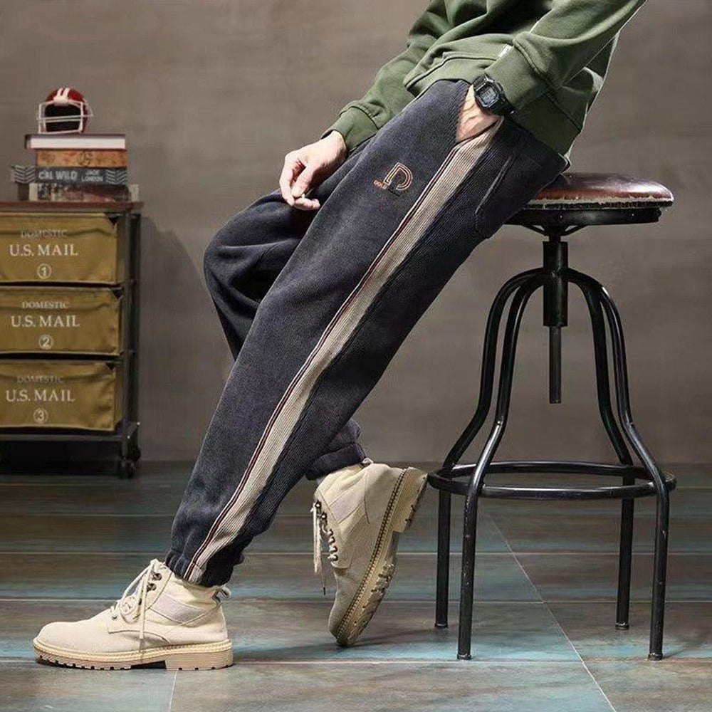 Casual Street Fashion Lined Pattern Sweat Pants for Women