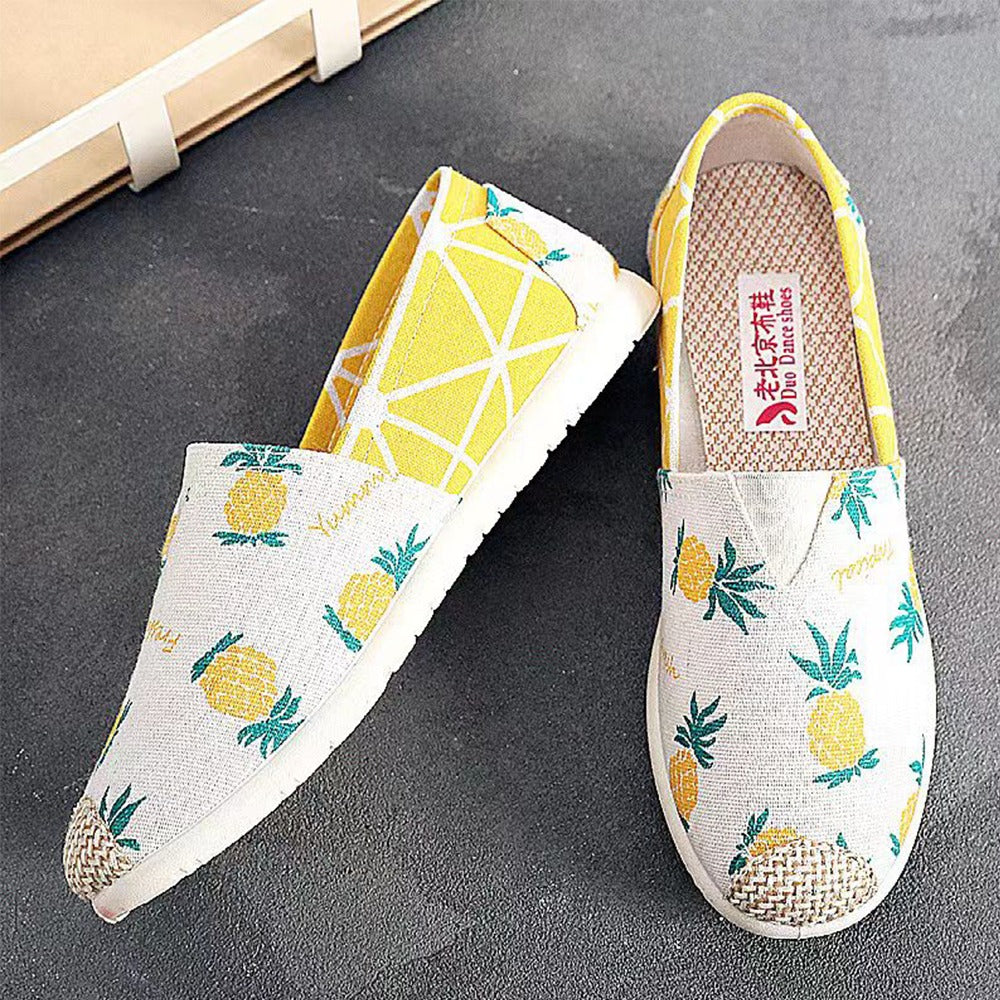 Casual Canvas Printed & Solid Loafer Shoes for Women