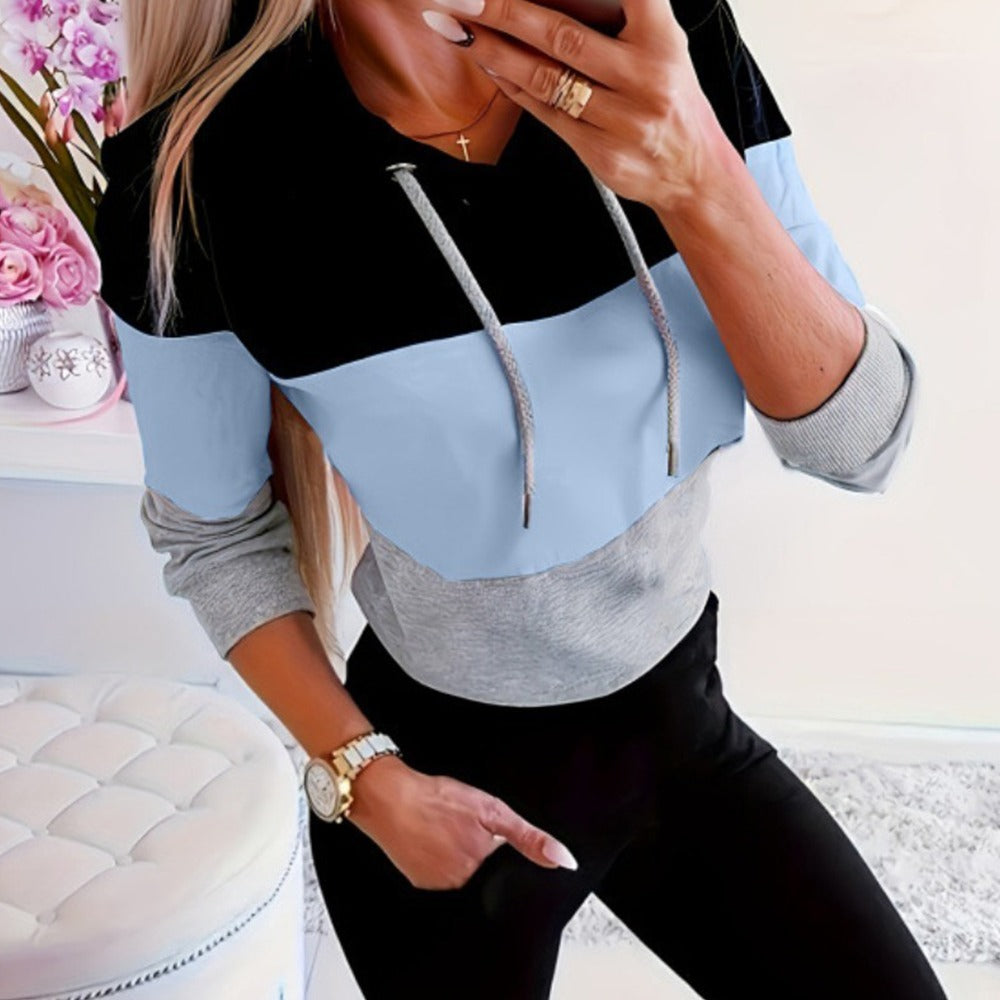 Multicolor Pattern Full Sleeve Warm Hoodies for Women