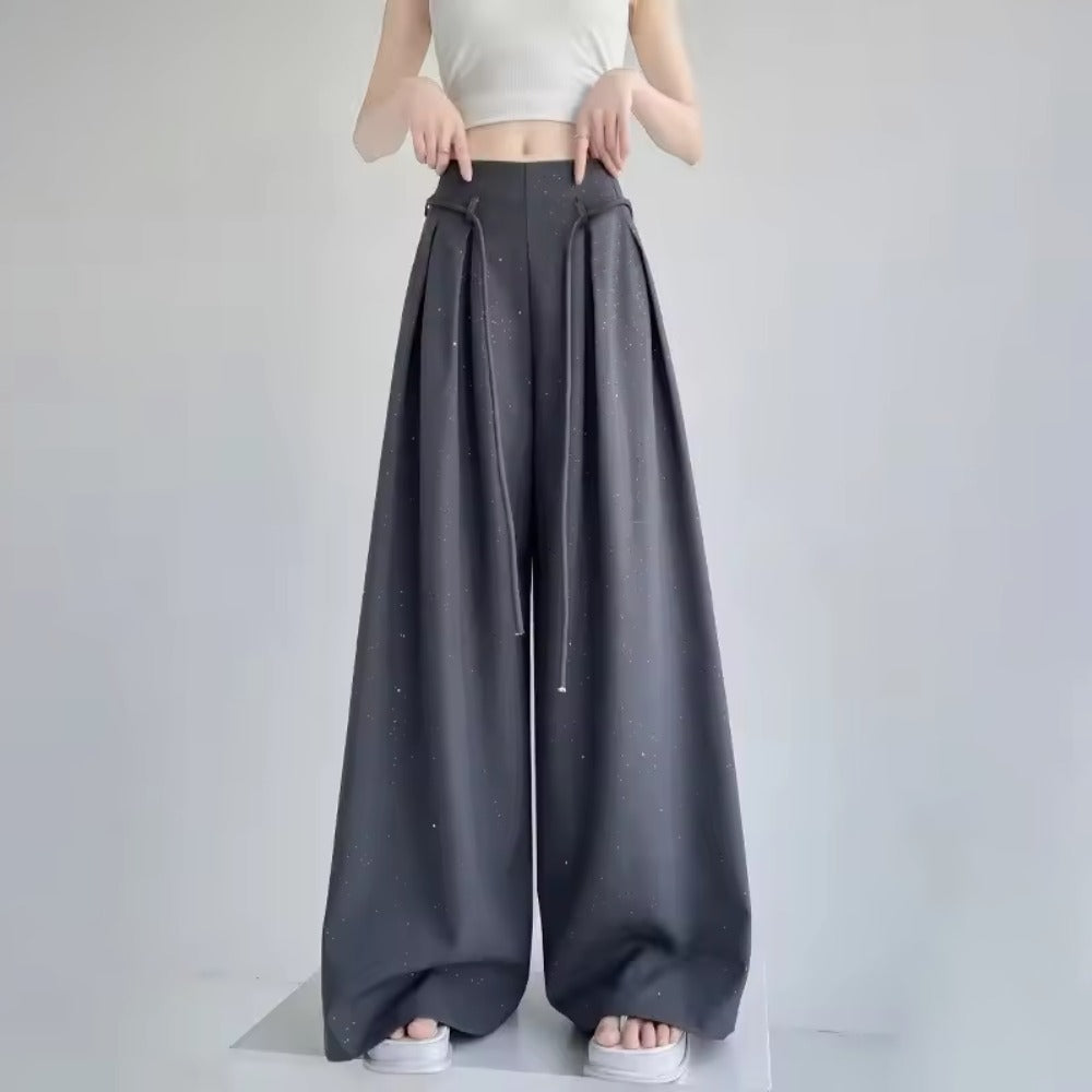 Wide Leg Suit Pleated Full Long Pant for Women