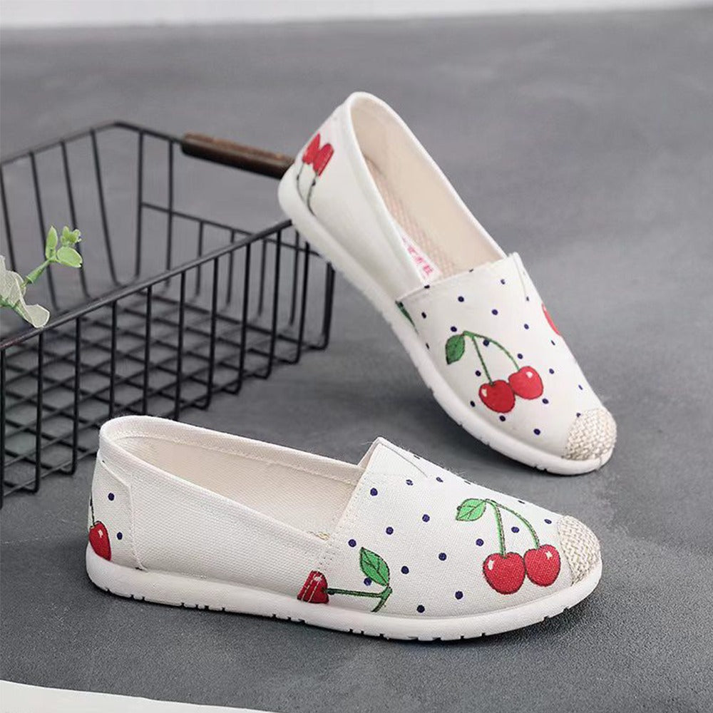 Casual Canvas Printed & Solid Loafer Shoes for Women