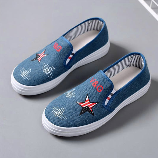 Printed Fashion Slip on Canvas Shoes for Women